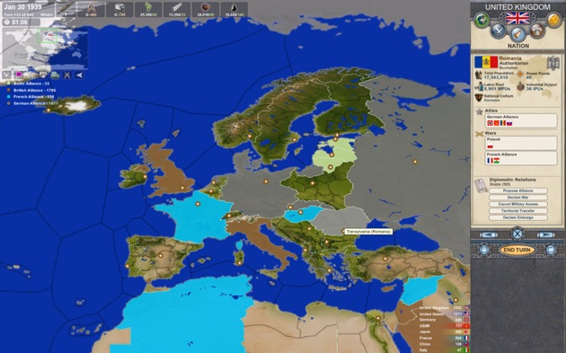Alliance map view for england 1939