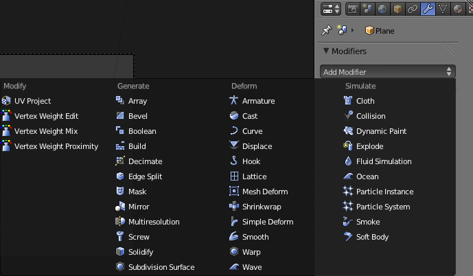 Add modifier. Array и simple deform. Modifiers. Photoshop select modify append.
