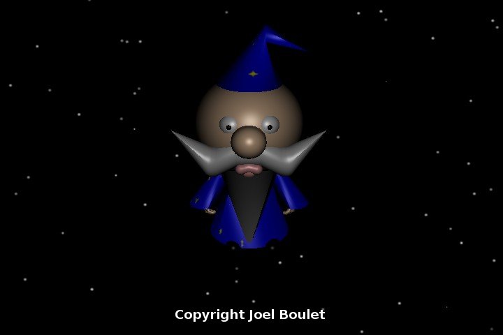 A wizard on a starry background