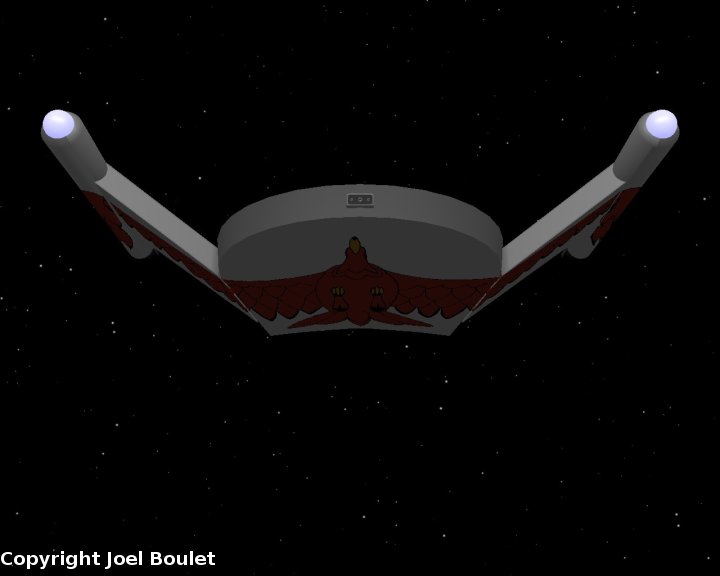 Romulan Bird of Prey showing the painted Bird